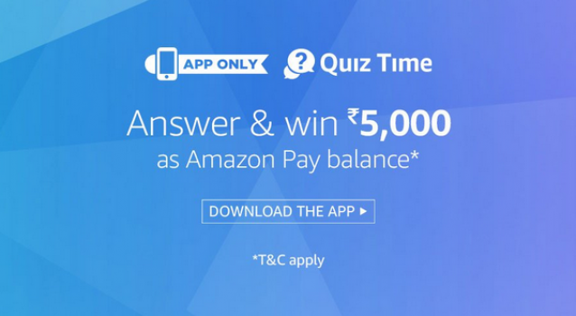 Amazon 6th February Quiz Answers Today | Win Rs 10,000